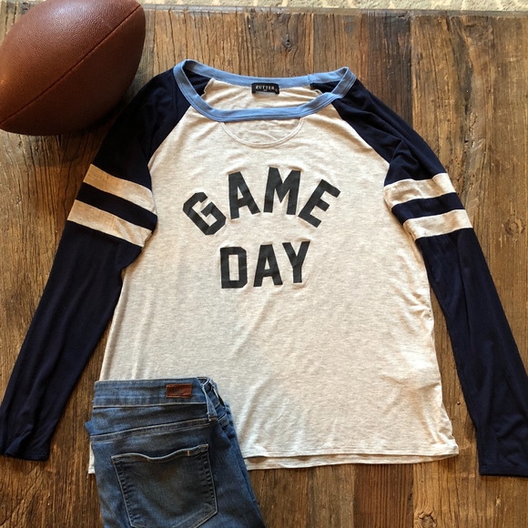 Game Day Long Sleeve Raglan T-Shirt with Choker To - Picture 3 of 3